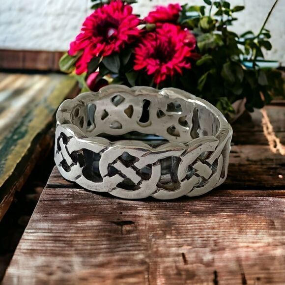 Sterling Silver Celtic Knot Band Ring Sz 8 925 Irish Viking Gaelic Scottish - Picture 7 of 16
